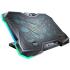 RTAKO LZ-D11 Gaming Laptop Cooler 10 Fans Foldable Adjustable Notebook Stand Heat Dissipation Holder for 12-18'' Cooling Pad W/ RGB Light - Black